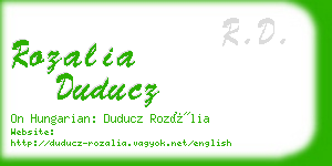 rozalia duducz business card